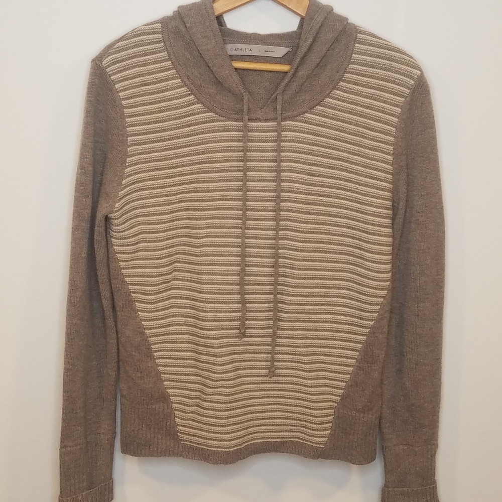 Athleta Merino Wool Layered Cuff Hoodie